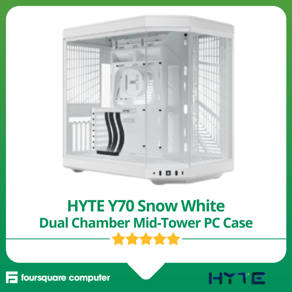 HYTE Y70 Snow White Modern Aesthetic Case White Premium PC Case