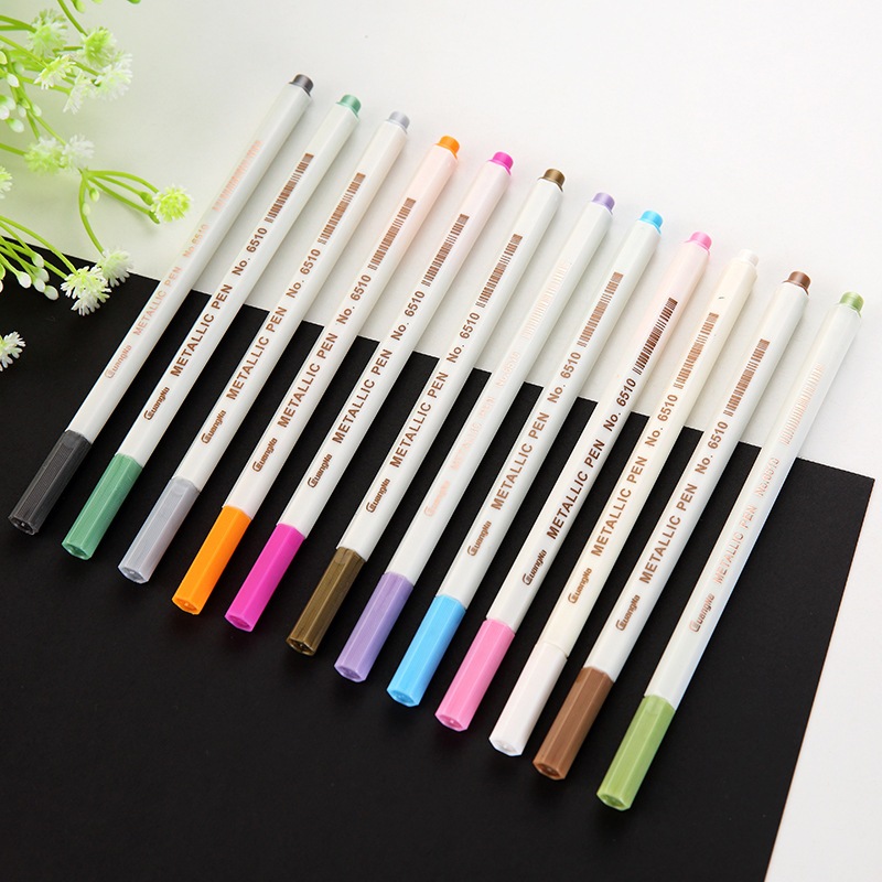 

20 Pen Glitter Metalik 0.9mm Pulpen Warna Warni Gold Colour Gel Pena Tinta Metallic Ballpoint Craftwork Scrapbook Silver White Gel Ink