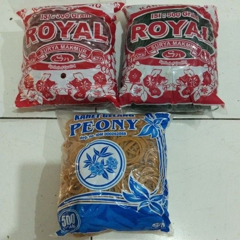 

karet ikat barang royal & peony 500 gram