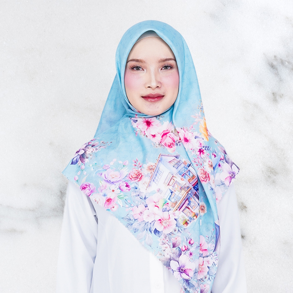 V3Hijab / Sunflower / Building / Hijab / Segiempat / Voal / Motif