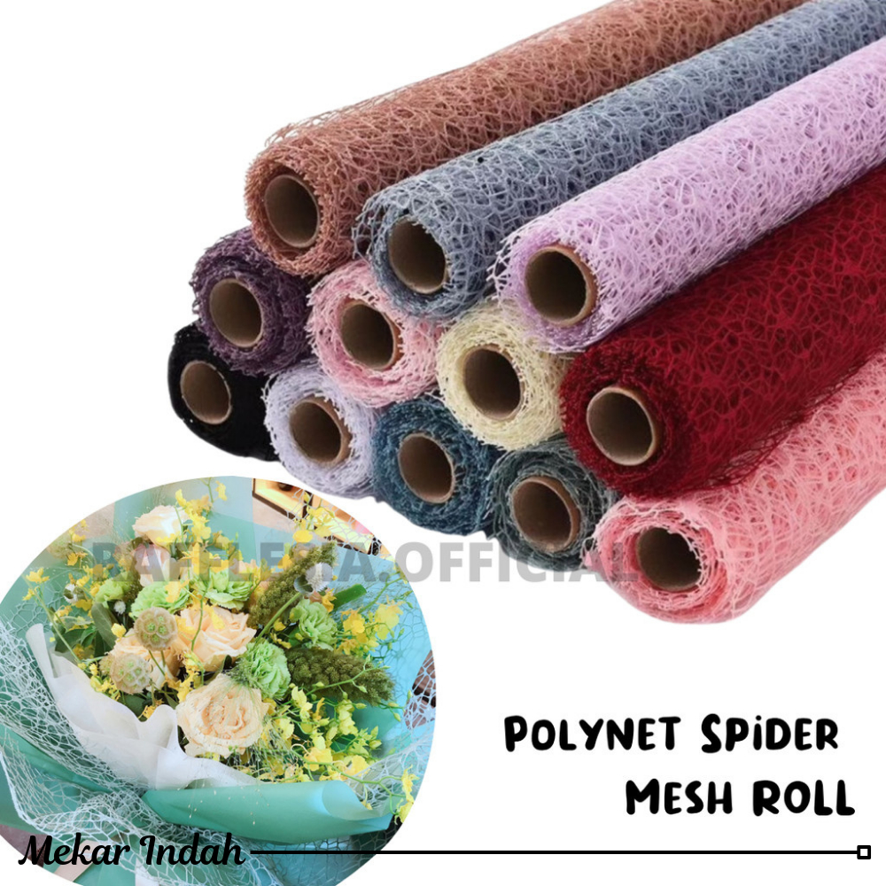 

Flower Wrapping Paper Jaring Spider Korea / Polynet Spider Mesh Roll / Kertas Buket Bunga Florist