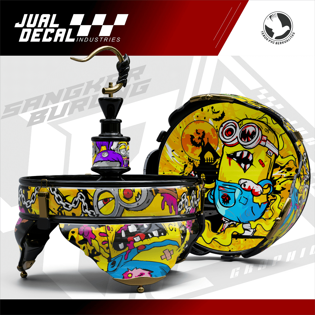 Stiker Sangkar Lovebird Batman Pleci Helopet MINIONS Decal Tebok Custom Variasi