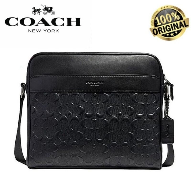 ORIGINAL TAS COACH PRIA SIGNATURE LEATHER BAG TAS SELEMPANG COACH PRIA