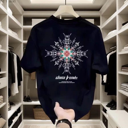 (COD)T Shirt Pria baju kaos pria kaos cowok Kaos ChromeHearts t-shirt pria hitam kerah bulat dengan 