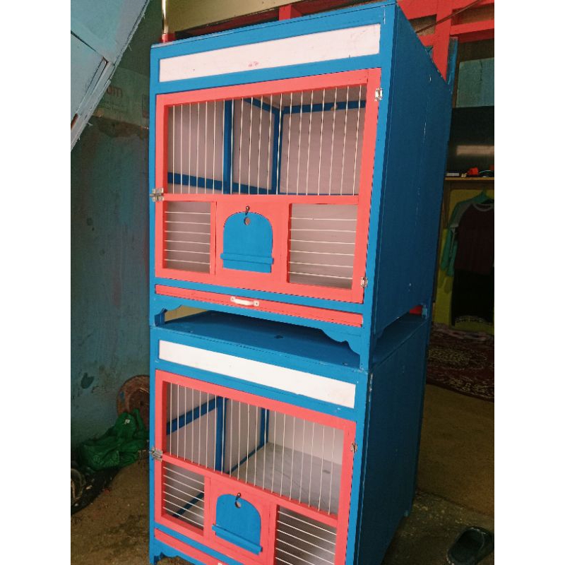 TERMURAH KANDANG LIPAT MACAN+GUPON DIDALAMYA UNTUK BURUNG MERPATII DLL KAWAT FIBER PUTIH SUSU