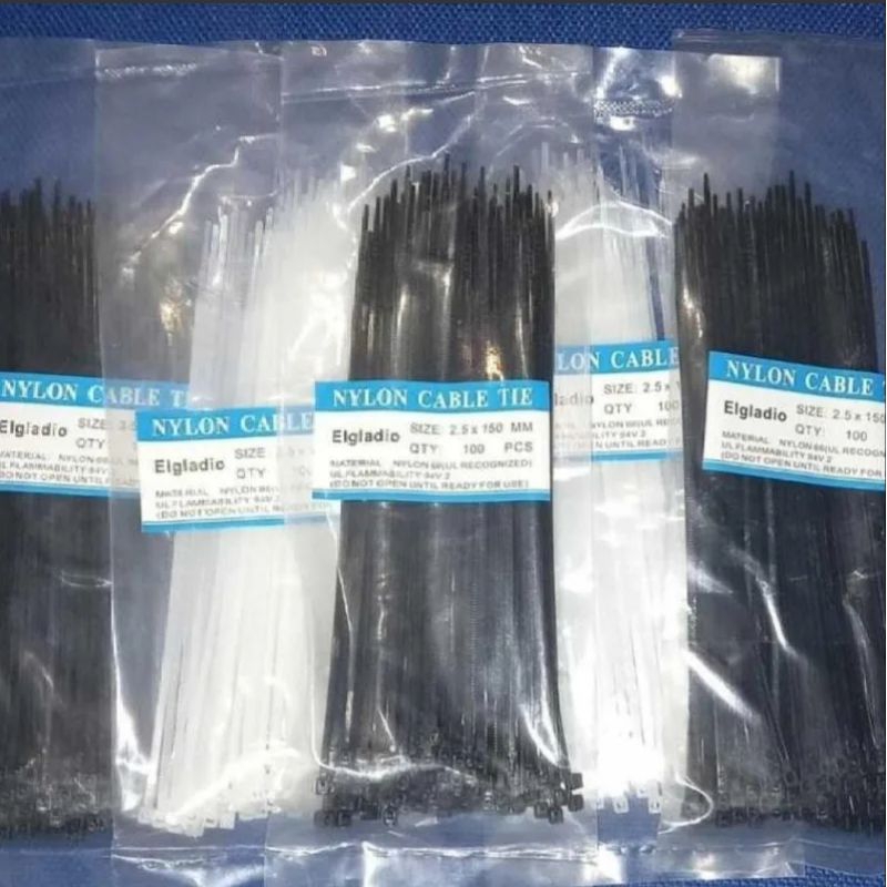 

Kabel Ties Nylon Cable Ties Kabel Ikat 2,5 x 150mm Warna Hitam Putih Isi 100pc