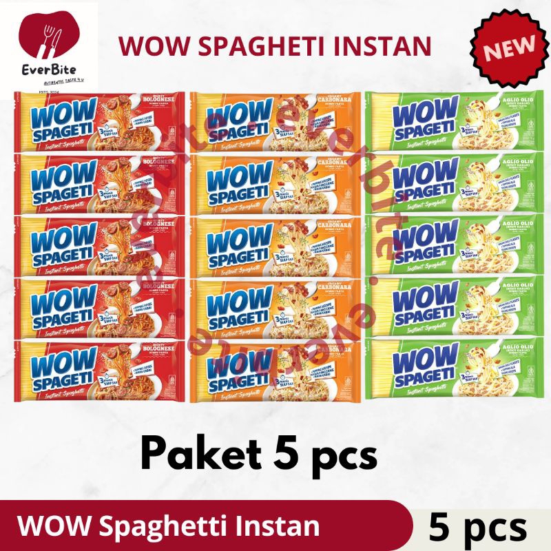 

isi 5 pcs Wow Spaghetti Instan Wow Spageti Instan Viral