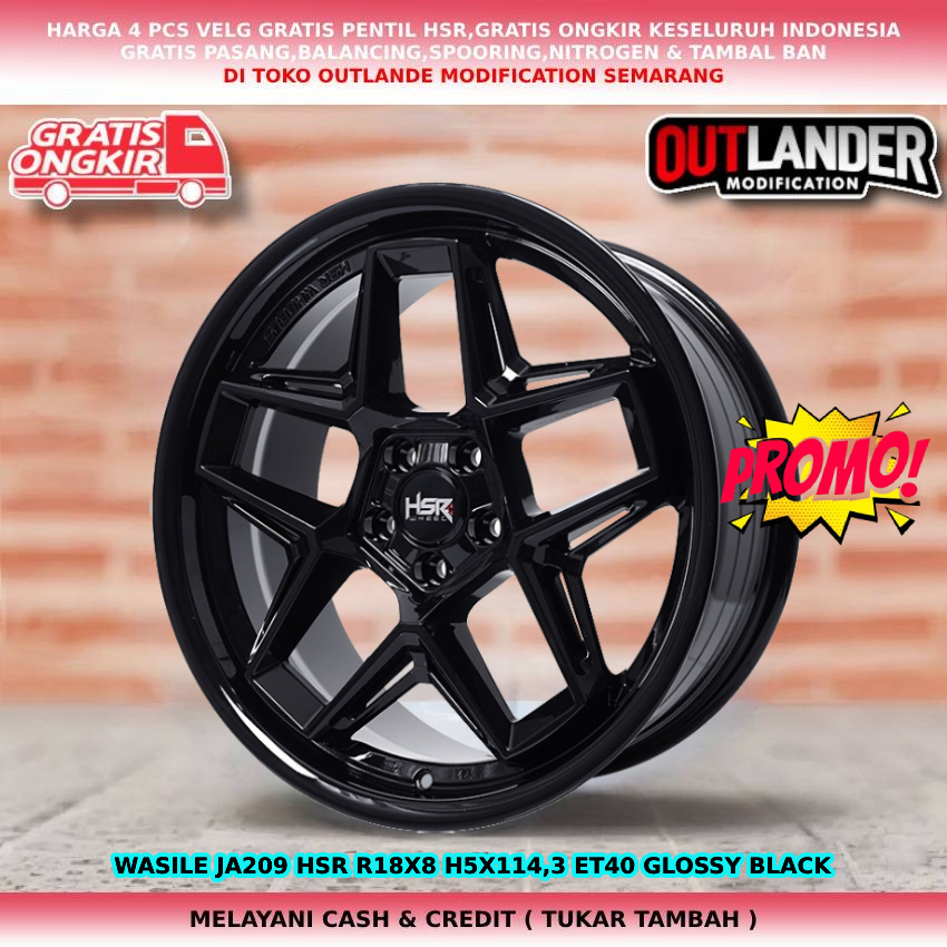 Velg Mobil Ring 18 Accord Terios Alphard Innova Civic HSR Wasile R18 Black / Velg Mobil Rush R18