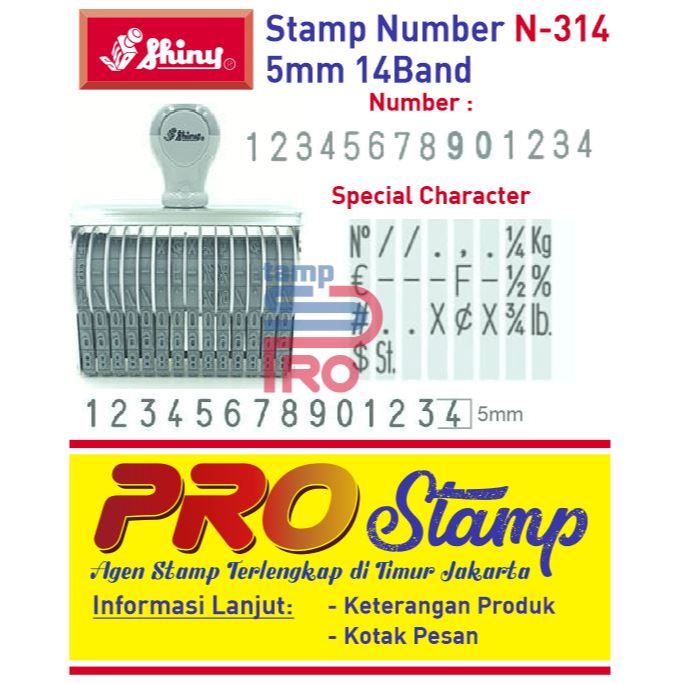 

Stempel Angka Manual Shiny N-314 / N 314 / 5mm 14digit