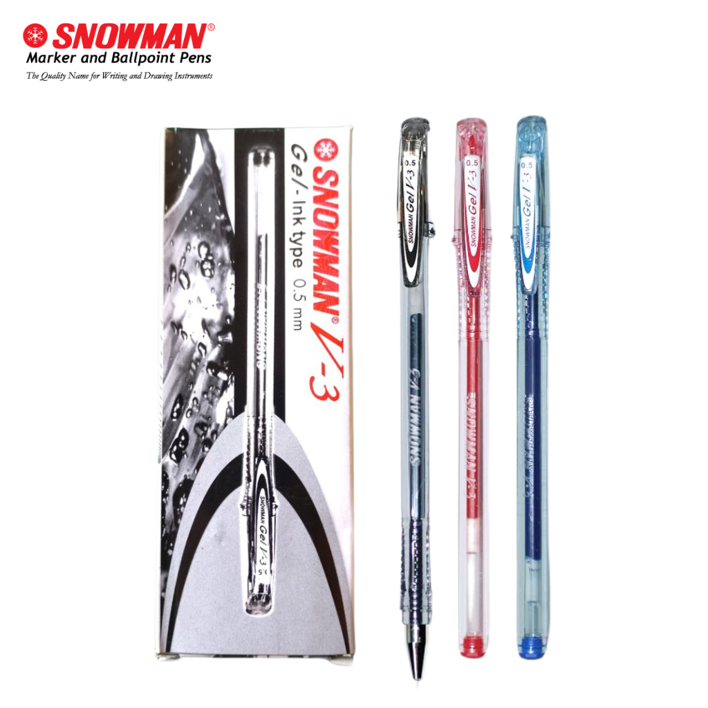 

Pulpen Gel V-3 Snowman Black 0.5mm / Pulpen V-3 Snowman Hitam 0.5mm (1Pack Isi 12Pcs)
