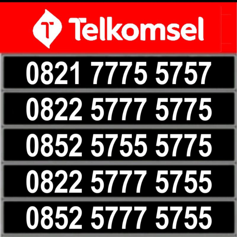nomor cantik telkomsel simpati 4g 5g ekor 7777 5757 755 755 5775 5775