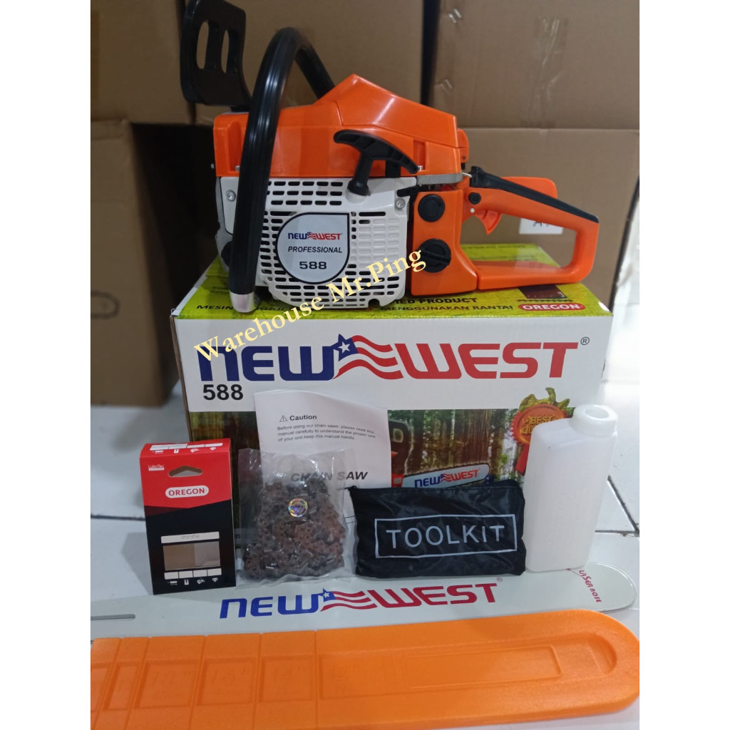 Terbaik Gergaji Mesin New West 588 Chainsaw 22 inch