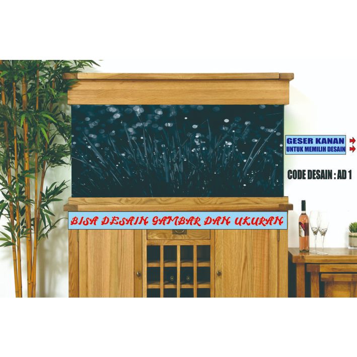 Sticker wallpaper background aquarium belakang 3d