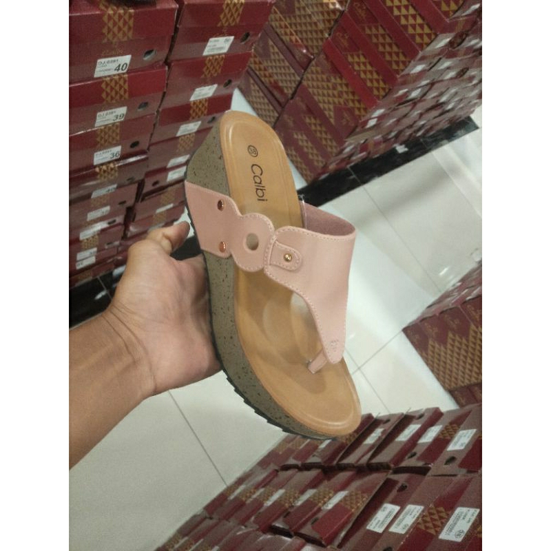 PSANDAL JEPIT CALBI TERKINI TERVIRAL WEDGES CALBI TINGGI 4.5 CM