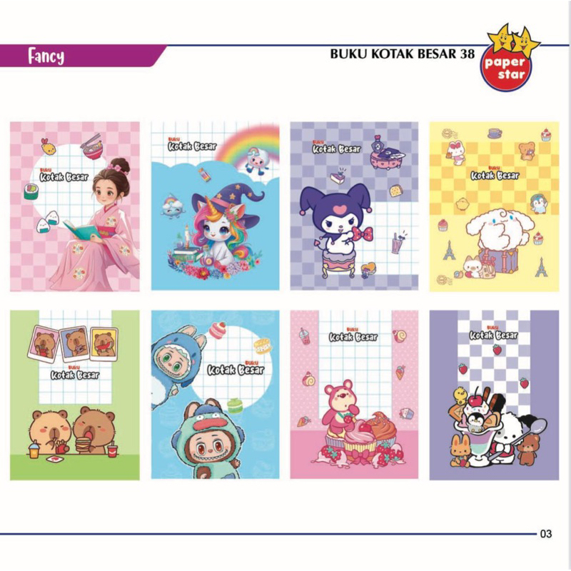 

Buku Kotak Besar (10 BUKU) 38 Lembar PS Paperstar