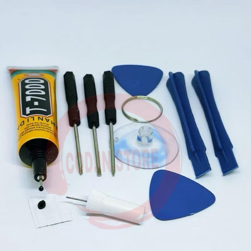 Obeng 8 in 1 + Lem T7000 15ML Obeng Reparasi Obeng Hp Obeng Set