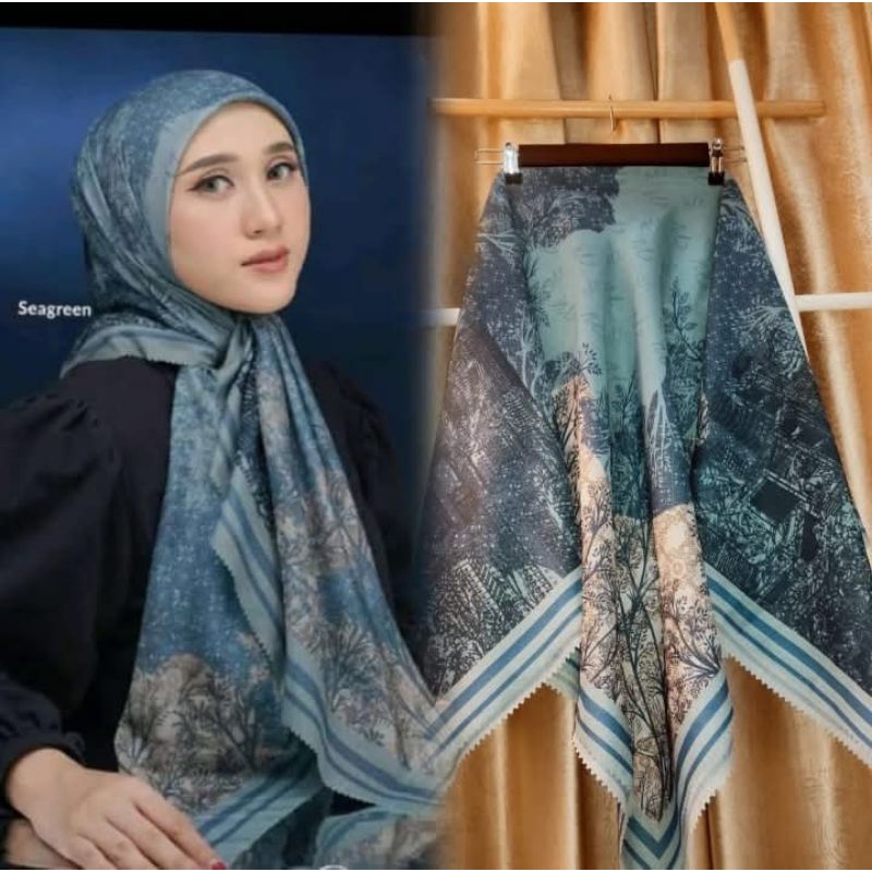 jilbab voal motif terbaru warna biru