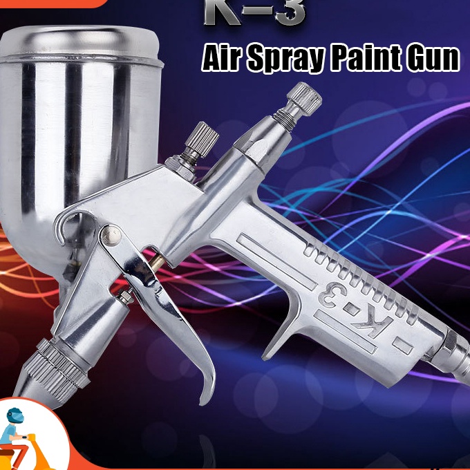 Langka K3 Spray Gun Spet Cat Angin Mesin Kompresor F75 Tabung Atas 4ml Alat Spet Semprot Cat Tabung 