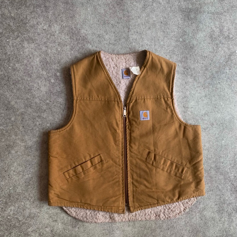 Carhartt vintage 80/90S Vest 6Sv Brown hemilton sherpa lined