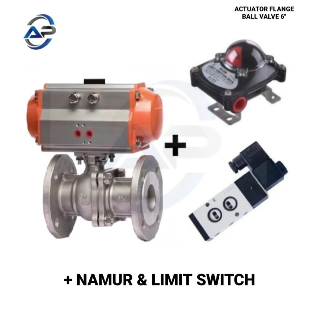 Actuator Ball Valve WCB Flange ANSI 150 Single Acting 6 Inch