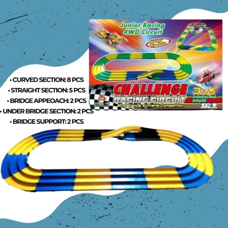 Track Tamiya 3 Jalur Extreme Lane 4WD Super Challenge | 3 LANE RACER CHANGE 4WD SUPER CHALLENGE