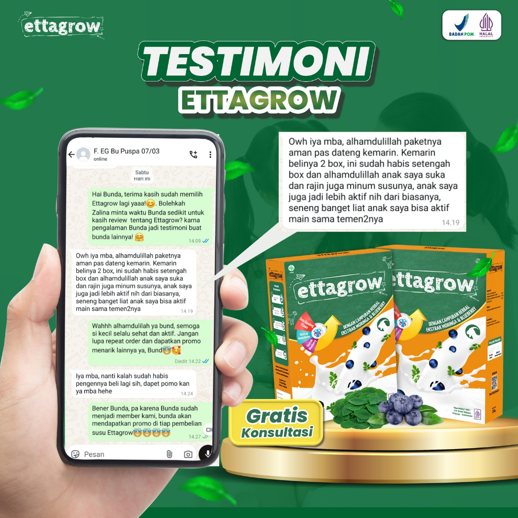 

RB Ettagrow Susu Kesehatan Kaya Manfaat Untuk Pertumbuhan Dan Perkembangan Anak