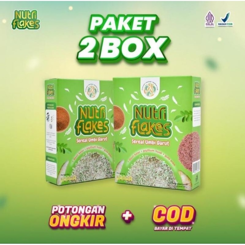 

NUTRIFLAKES - Sereal Umbi Garut Solusi Penderita Asam Lambung Maag Kronis & Gerd (2 Box) BPOM