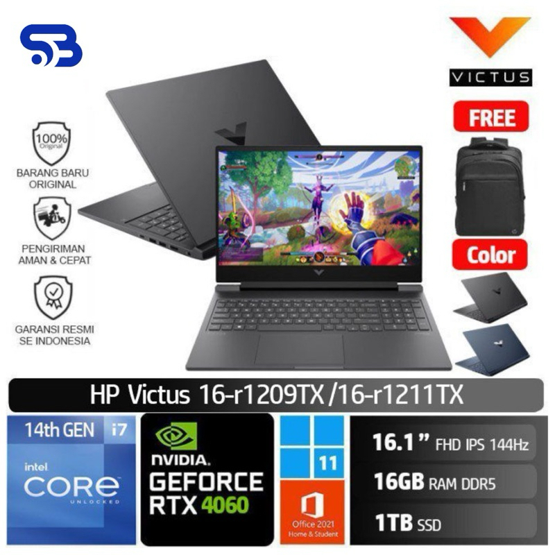 HP Victus 16 r1209TX r1211TX /Core i7-14650HX/16GB/1TB SSD/RTX4060 8GB/16.1″ FHD 144Hz/Win 11 Home+O