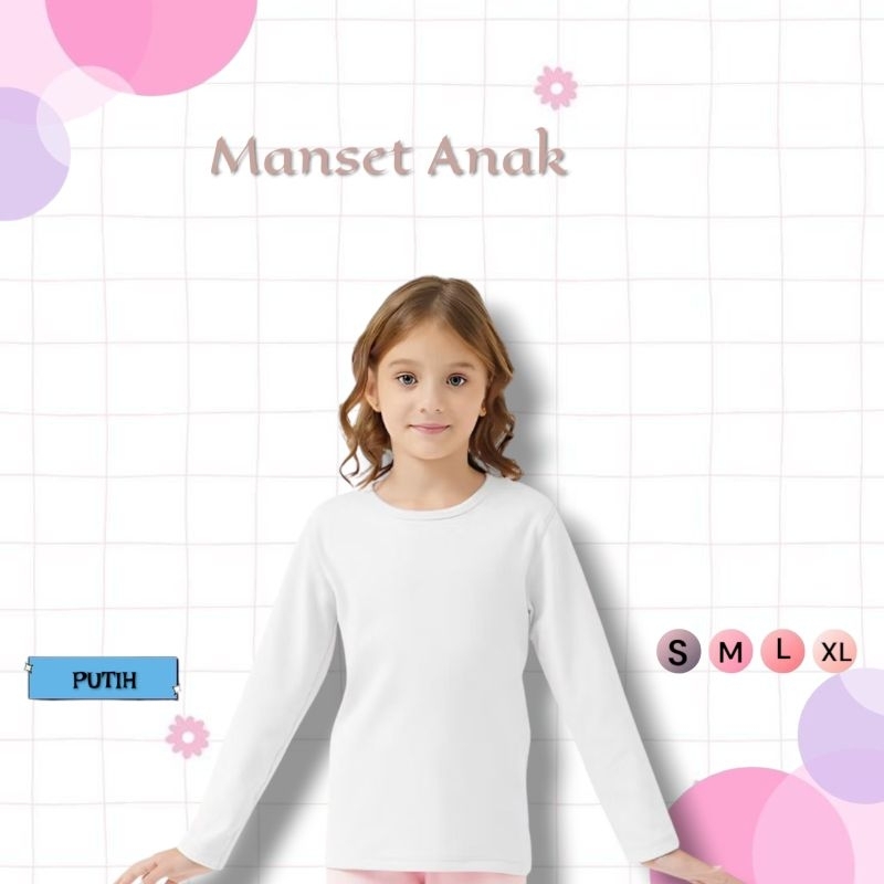 Manset Anak Perempuan/Manset Anak/Atasan Anak/Manset Anak Putih