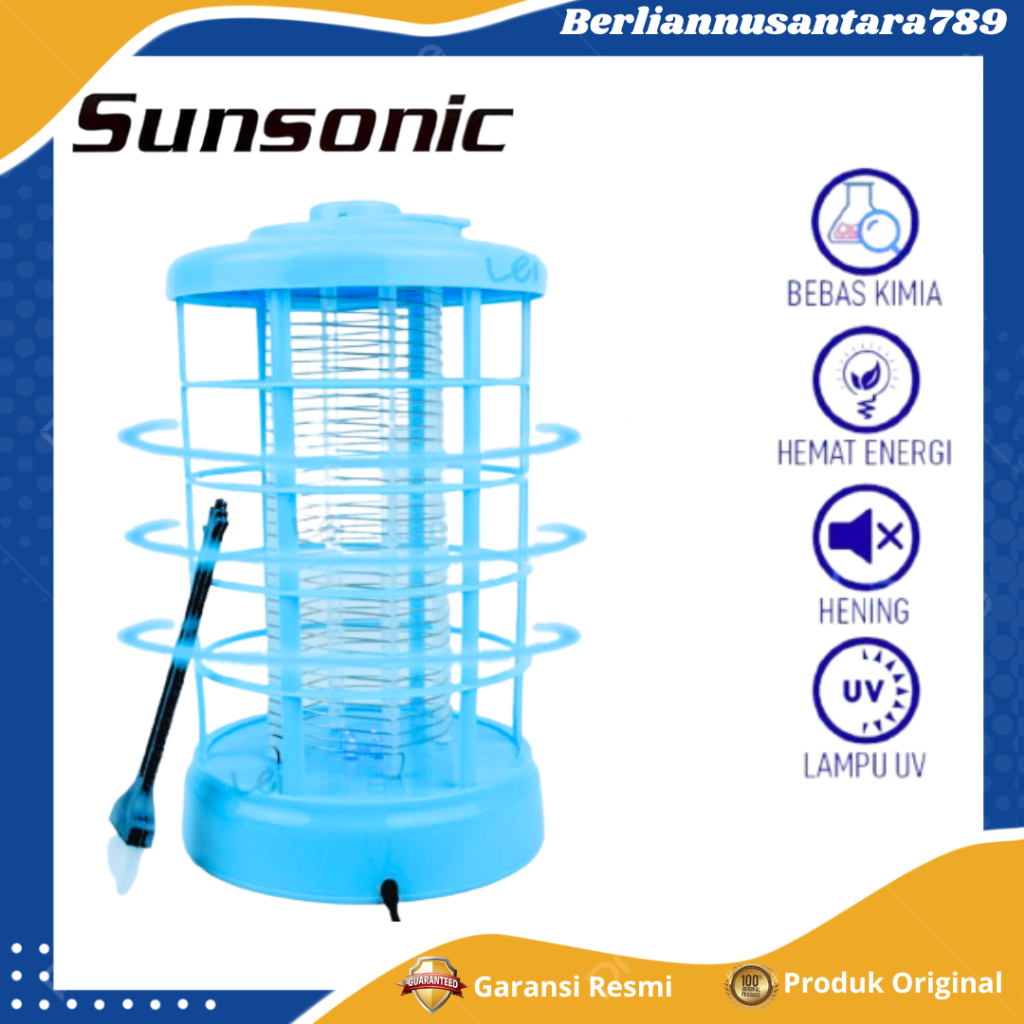 Sunsonic Perangkap Nyamuk Elektrik NMT-01 Lentera Lampu Sinar Ultra Violet Free Kuas