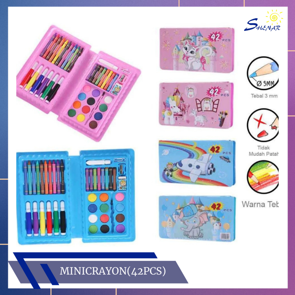 

Terlariss!!!Kado Anak! Mini Crayon Mewarnai 42 Pcs / Crayon Lukis Anak 42 Pcs / Pensil Warna Anak Pink Blue
