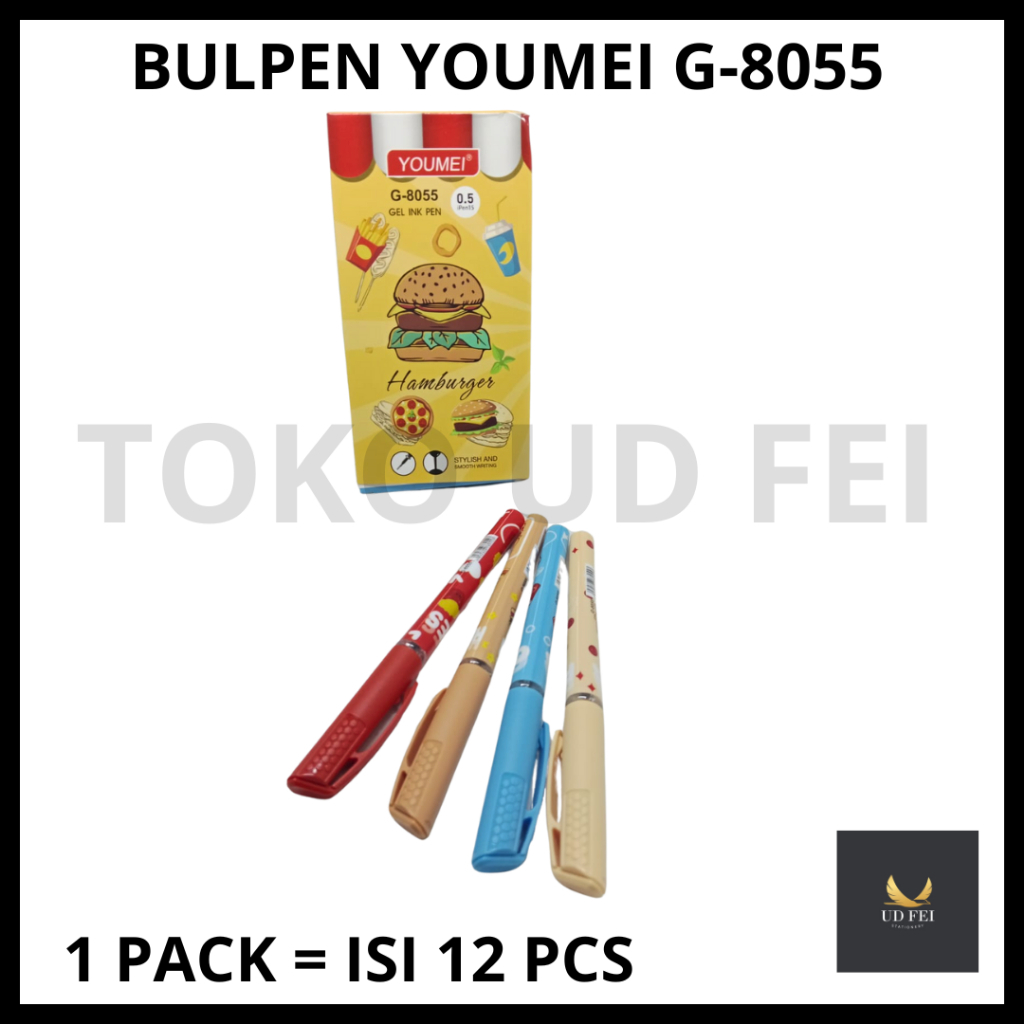 

(1 PACK = ISI 12 PCS KODE : 8055) Bulpen Gel Youmei / Bulpen Gel FANCY/ Bulpen gel karakter/Bulpen PIZZA G- 8005