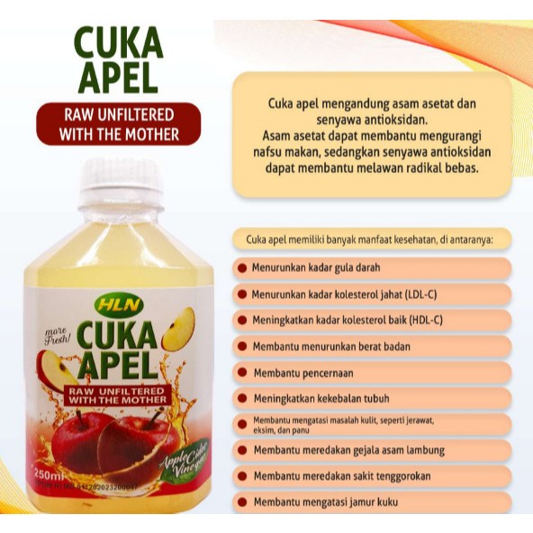 

Cuka Apel 250ml - Alami, Menyehatkan, dan Mengatasi Berbagai Masalah Kesehatan