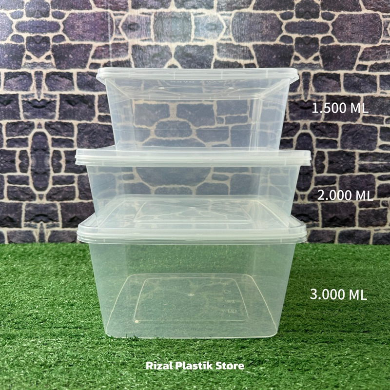 ( 25 PCS ) THINWALL 3.000 ML & 2.000 ML & 1.500 ML MISTER PLASTICO/KOTAK MAKANAN/FOOD CONTAINER/MICR