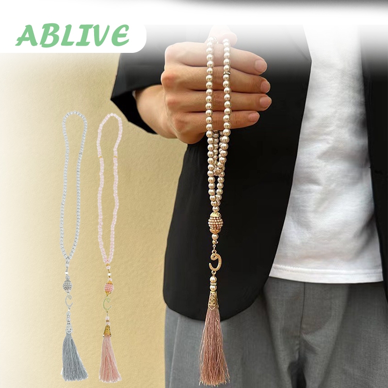 Tasbih Batu Alam Rumbai cantik / 99 Butir / 6 Mm Batu Tasbih Natural