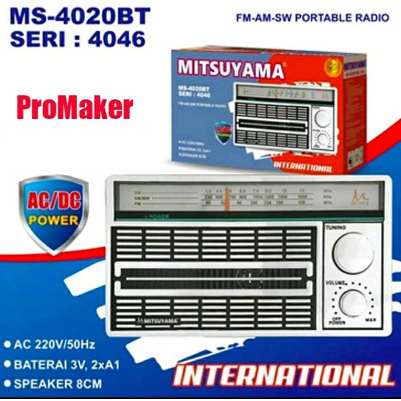 Radio mitsuyama MS 4046 Radio portable Ac/Dc Radio Klasik Radio Zaman