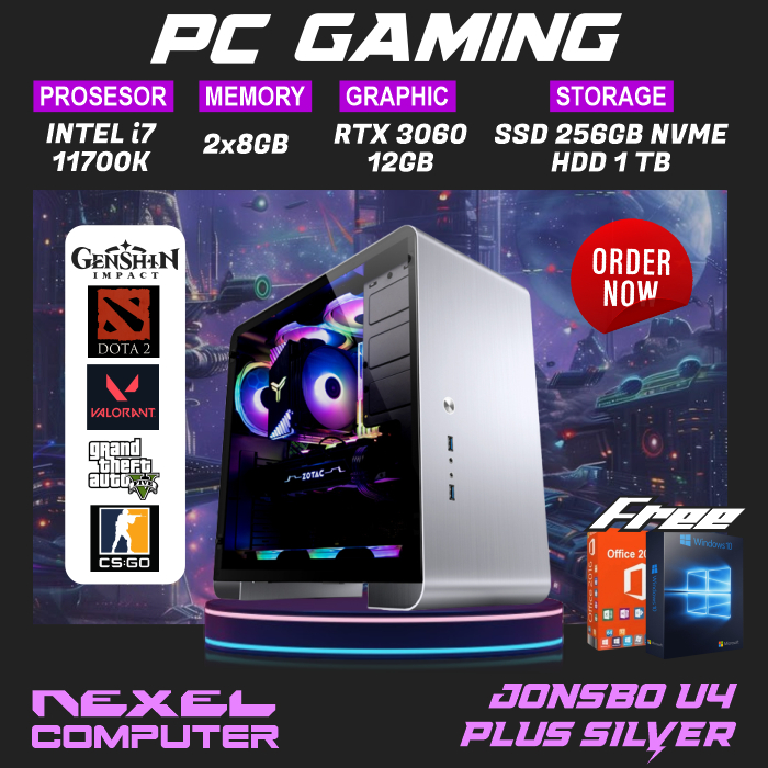 PC GAMING SULTAN - INTEL I7 11700K - RTX 3060 12GB - SSD 256GB NVME + HDD 1 TB  - GEN 11 RENDER