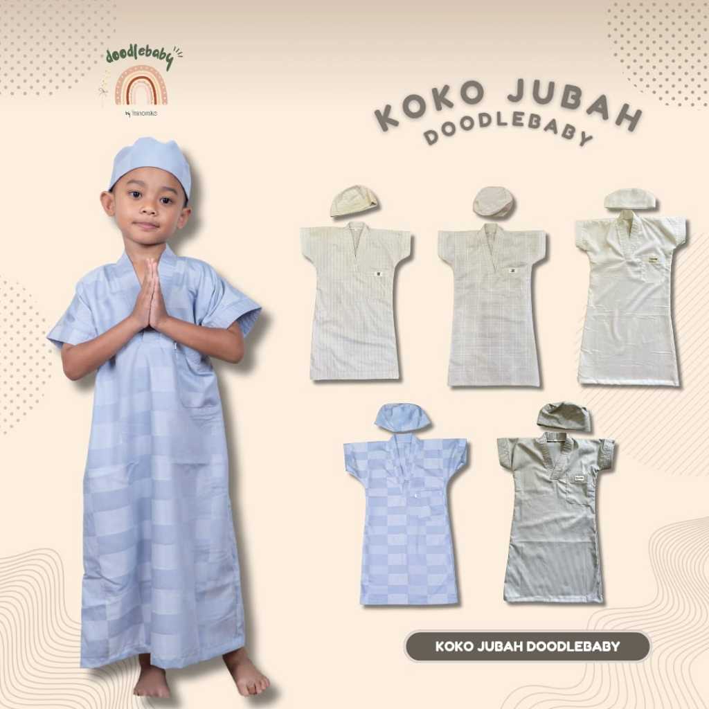 Doodlebaby Koko Jubah Arab | Baju Muslim anak laki-laki 1-10th