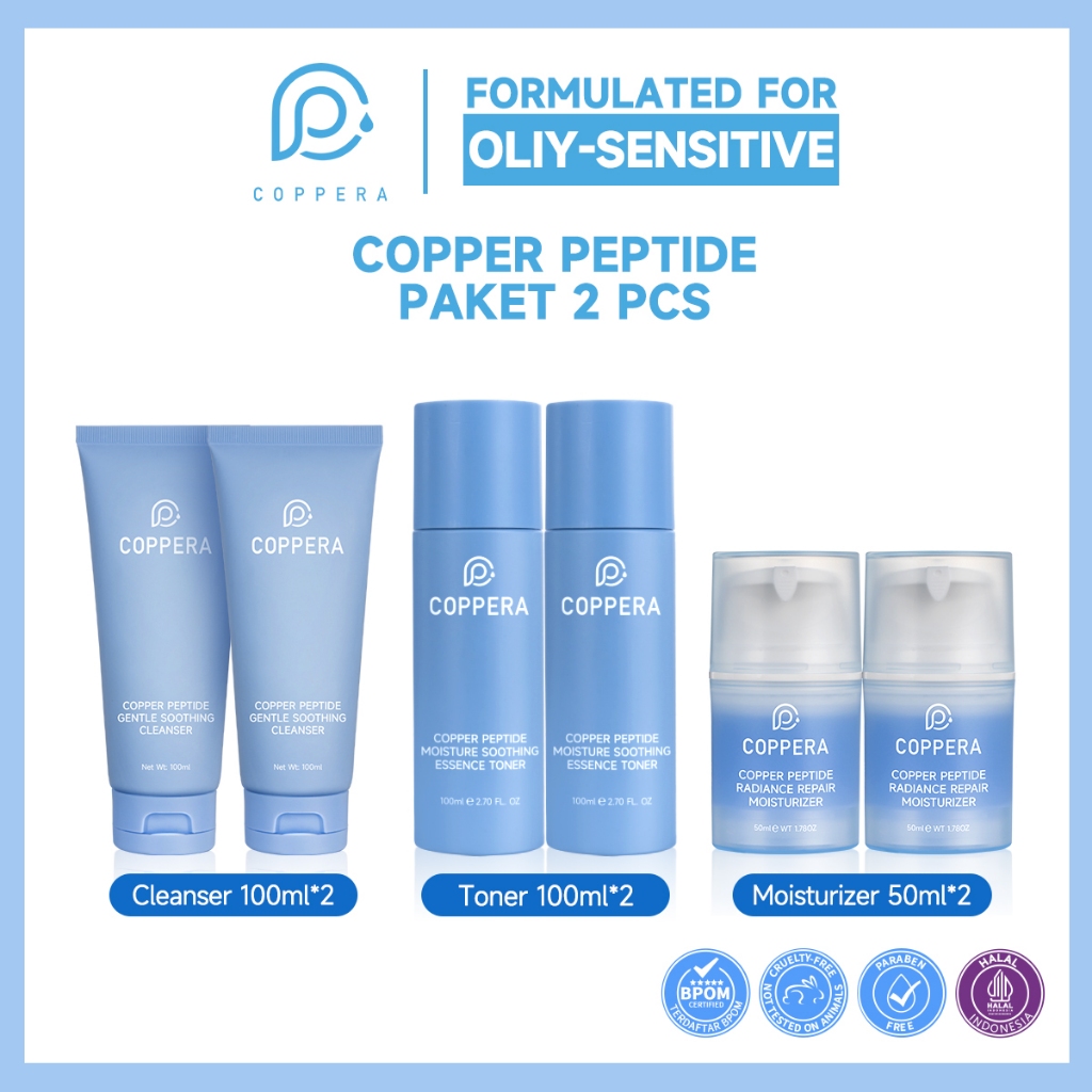COPPERA Copper Peptide Series 2pcs set Moisturizer/Sooting Cleanse/Essence Toner  Moisturizing Sooth