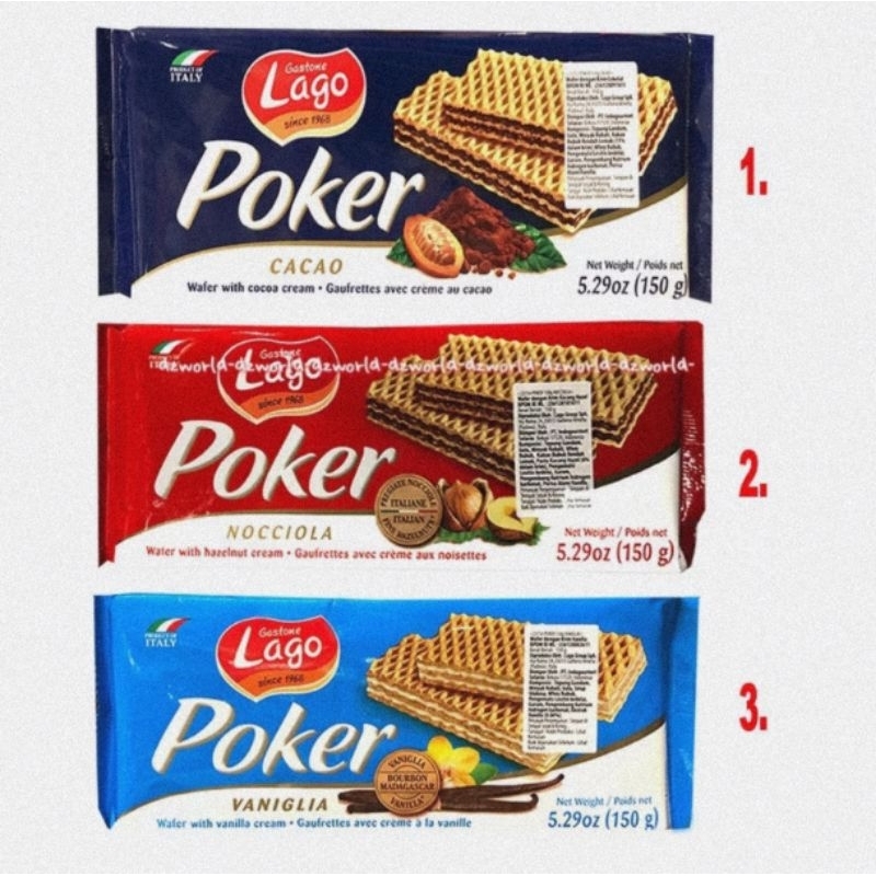 

Lago Wafer Poker Hazelnut 150-Gram