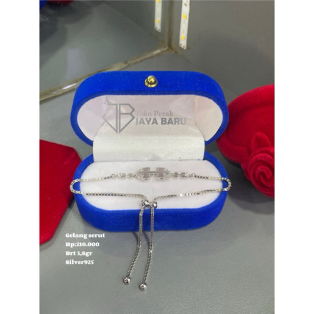 gelang serut variasi hermes silver 925