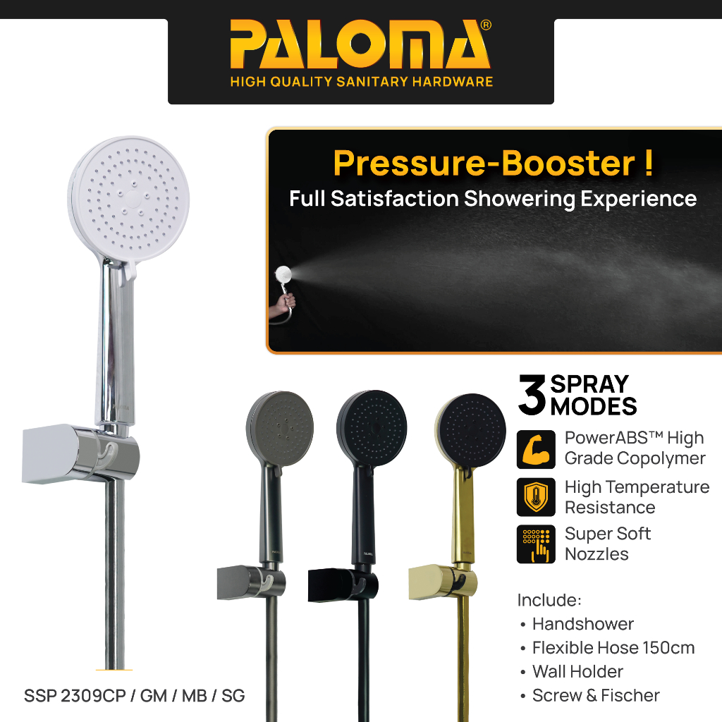 PALOMA SSP 2309 Shower Set Handshower Mandi Hand Shower Head Kepala Shower Genggam Sower 3 Mode Pake