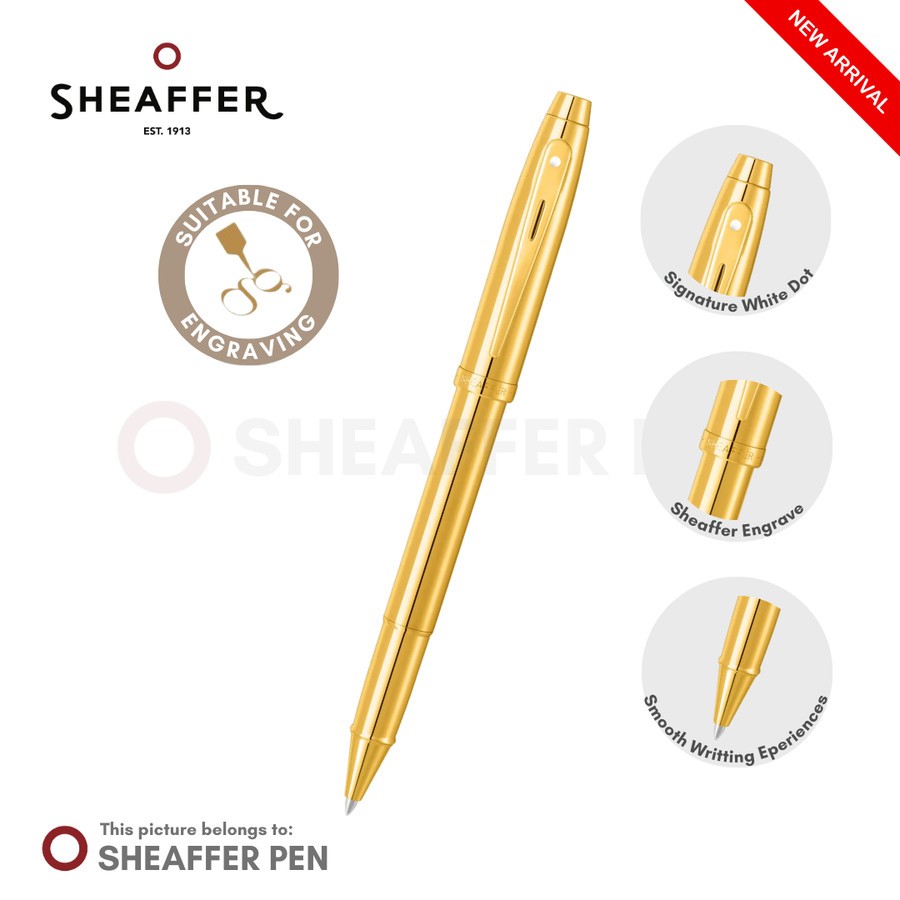 

Sheaffer® 100 Glossy PVD Gold With PVD Gold Trim Rollerball Pen