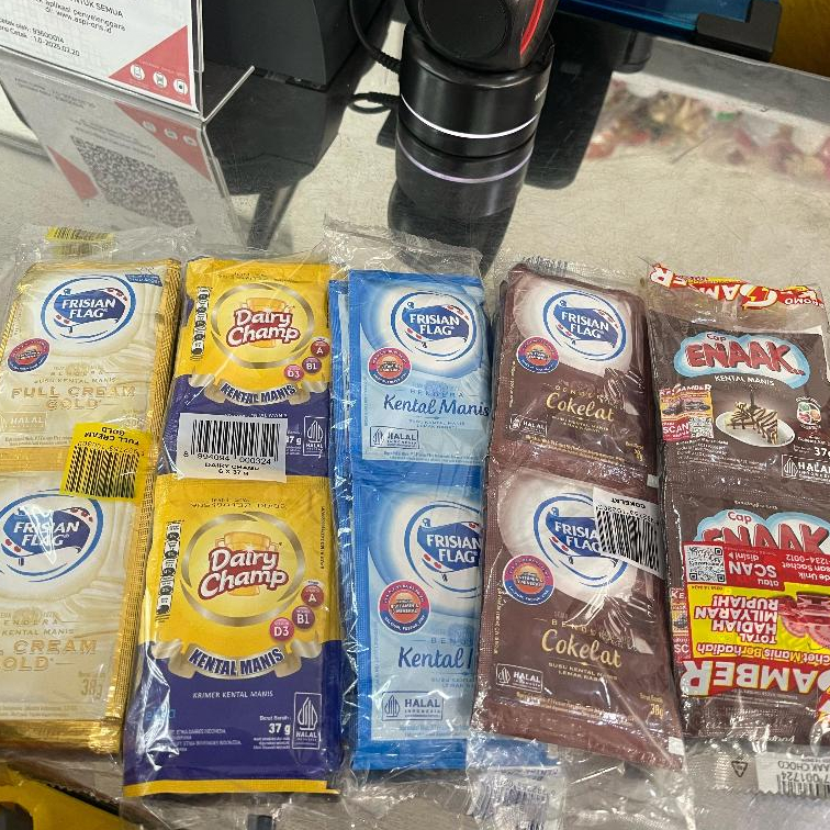 

SUSU KENTAL MANIS RENTENGAN CAP ENAAK, FRISIAN FLAG, DAIRY CHAMP