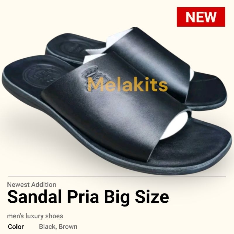 Sandal Kulit Ukuran Besar Sandal Custom Sandal Pria Kulit Asli Sandal Slop Sandal Jumbo Big Size