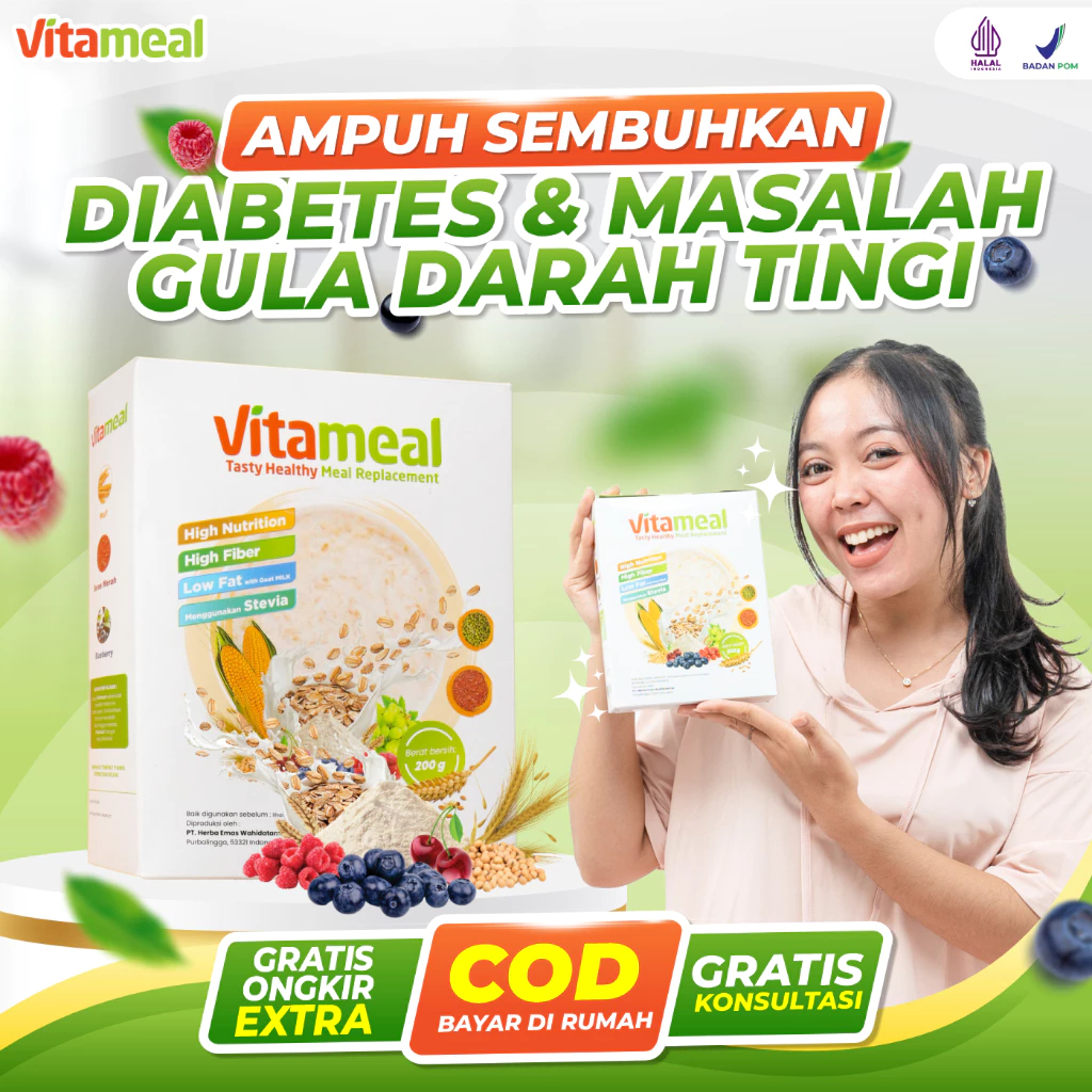 

VITAMEAL Sereal Tinggi serat Menjaga Kestabilan berat badan - Paket 3 Box