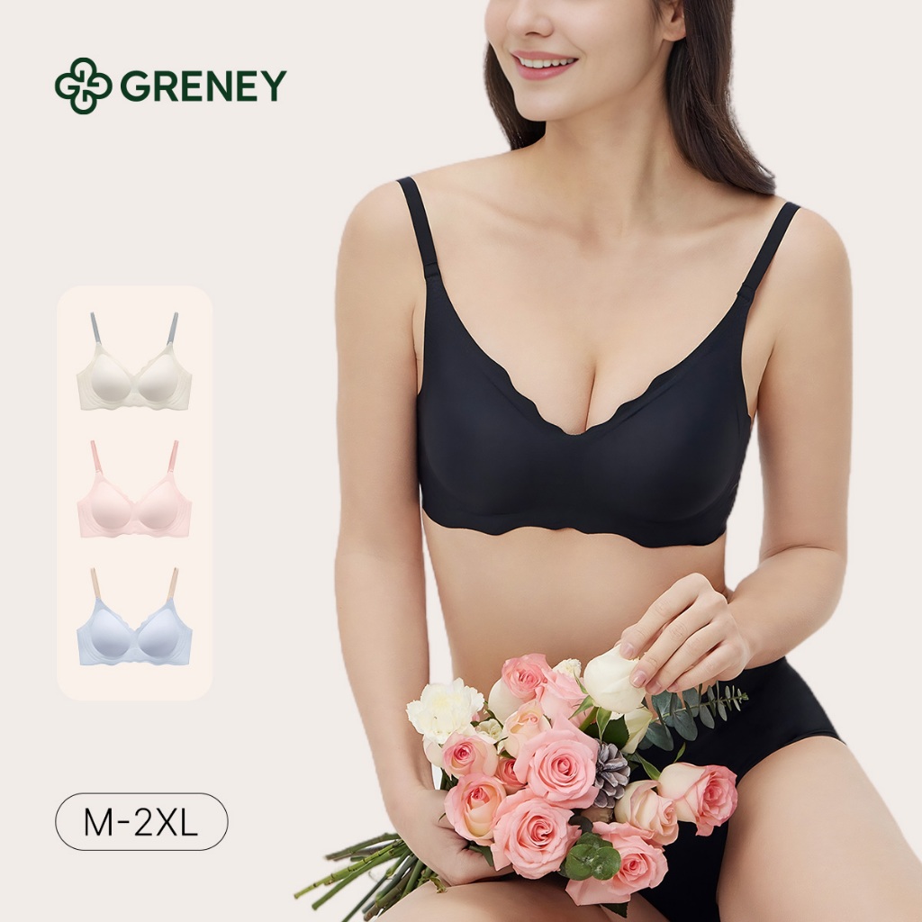 GRENEY-basic-bra Gelombang Gesper 2 Penyangga wanita bra wanita remaja bh Jelly tanpa kawat Premium 