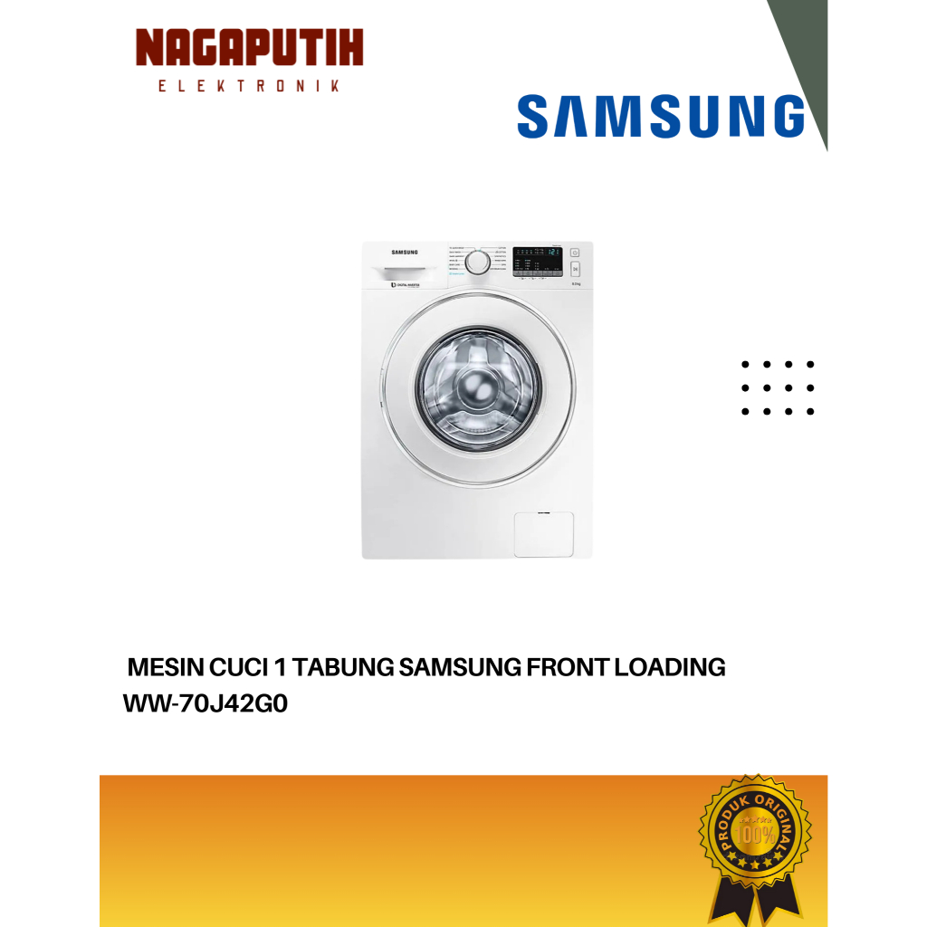 SAMSUNG MESIN CUCI FRONT LOADING WW-70J42G0 FRONT LOADING 7 KG