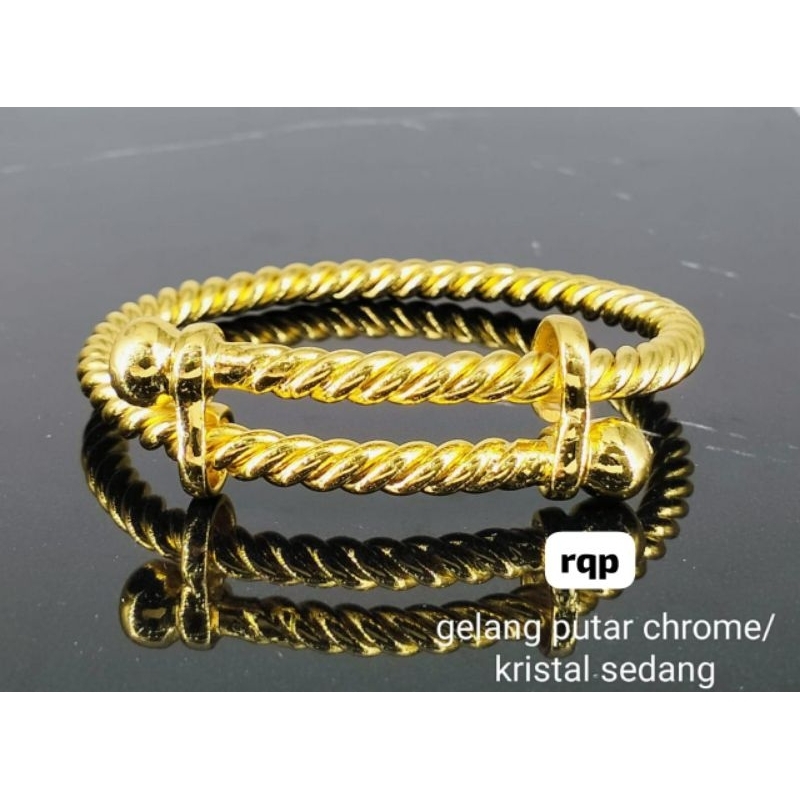 Gelang viral spiral motif tambang emas berkualitas replika emas