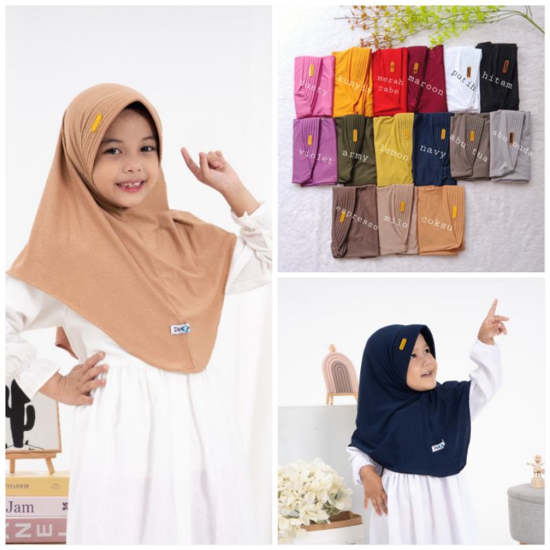 Hijab Bergo Anak Akrilik Jersey / Bergo Anak Jersey